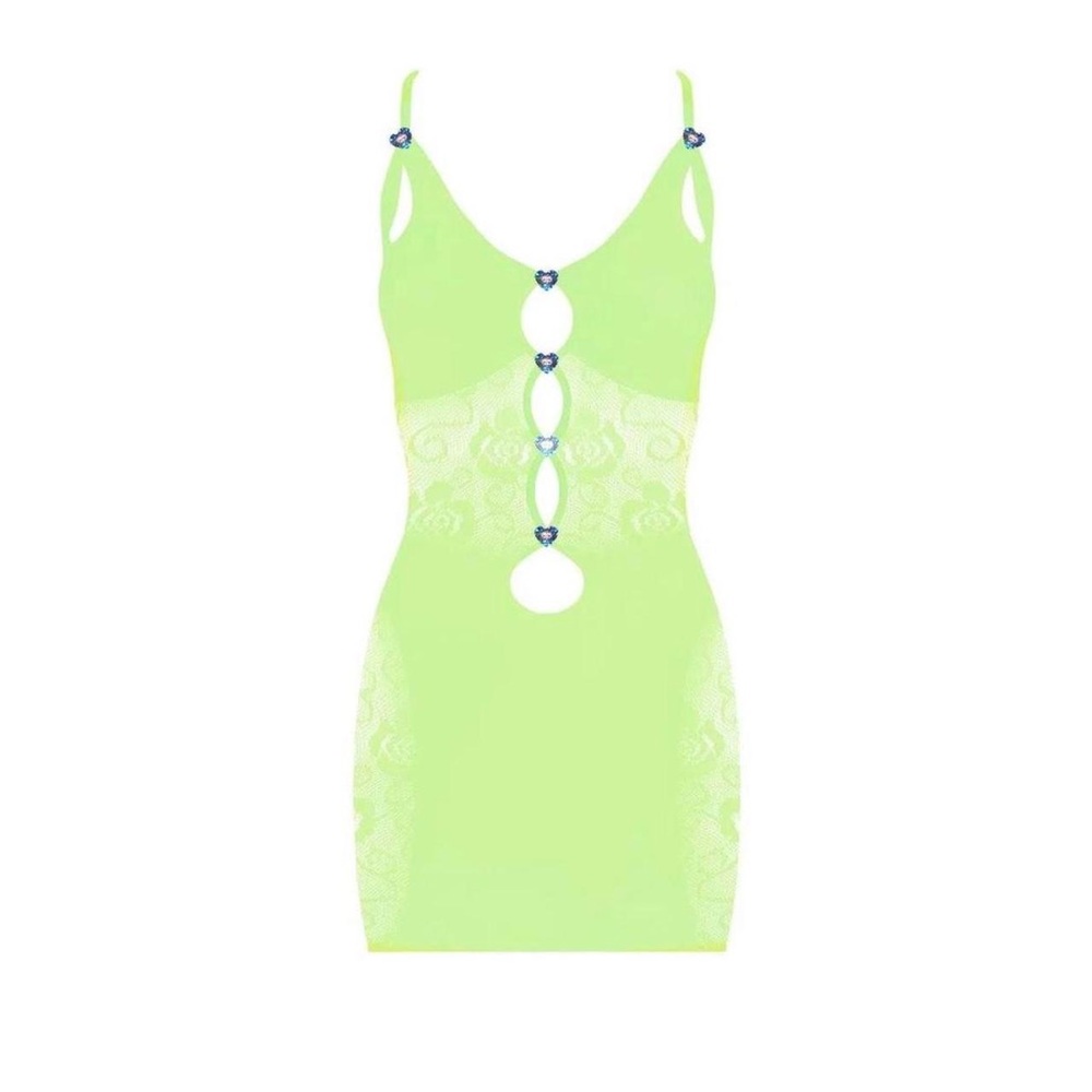 Poster Girl Megan Lime Green Lace Cutout Dress